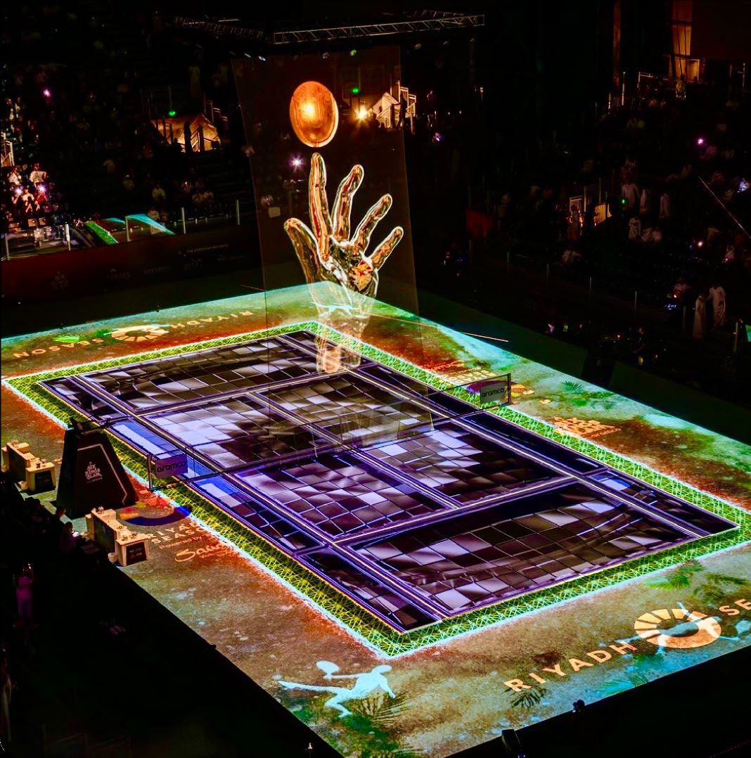 Projection mapped court