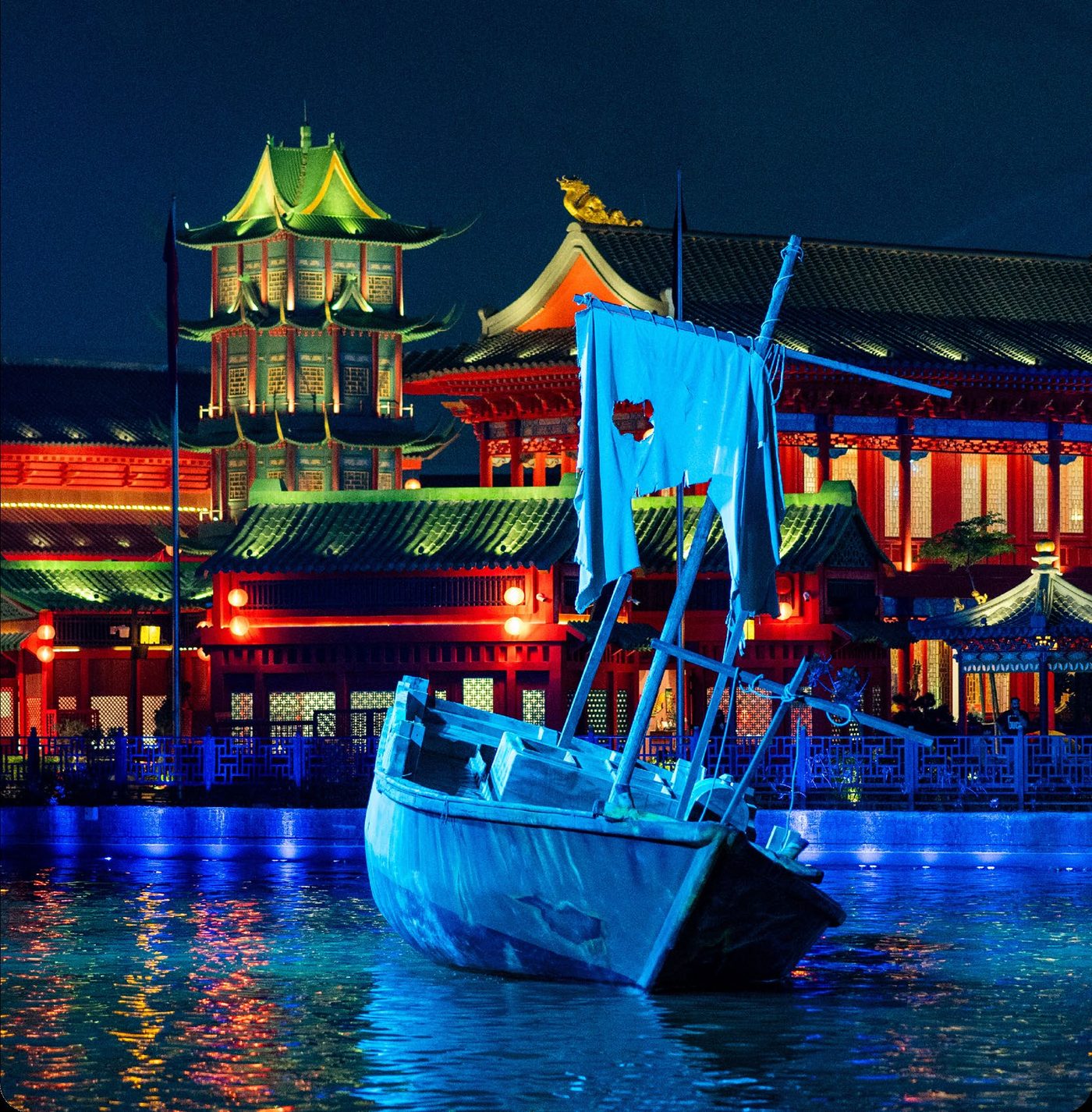 Harbor zone with boat