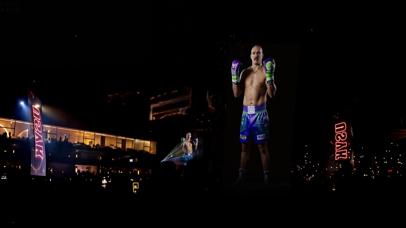 Fighter walkout on the big screen
